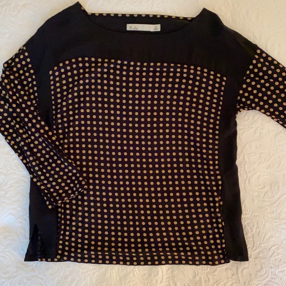 J. Crew Long Sleeve Dotted Top